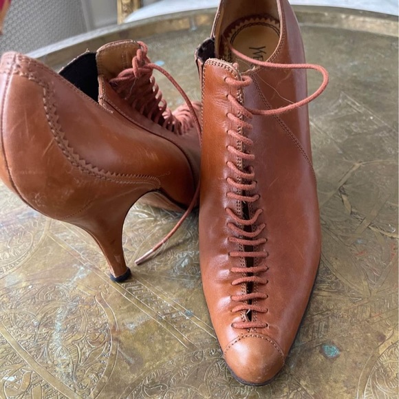 YSL lace up leather high heel bootie - Picture 2 of 6